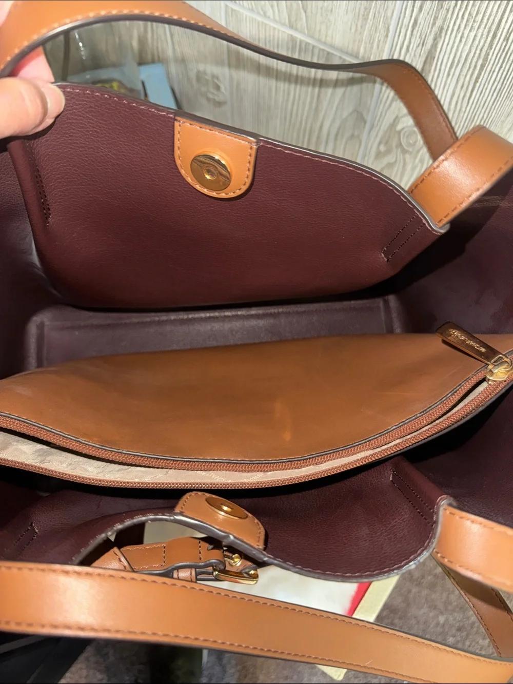 Michael Kors Emilia Large Pebbled Leather Belt-Detail Tote